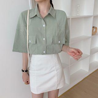Plain Cargo Oversize Blouse