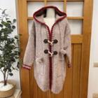 Hooded Toggle Long Cardigan Coffee - One Size