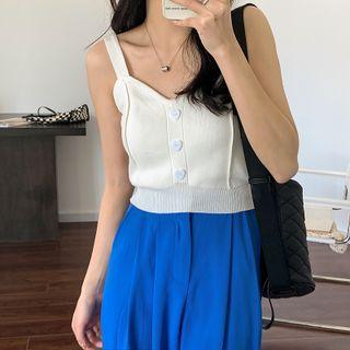 Heart Button Knit Tank Top