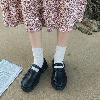 Faux Leather Mary Jane Loafers