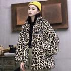 Leopard Print Zip Coat