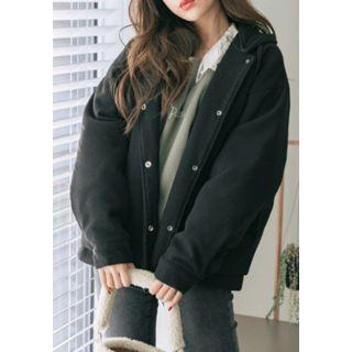 Removable-hood Snap-button Jacket