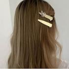 Flower / Brushed Alloy Hair Clip