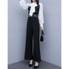 Lantern-sleeve Bow Accent Jumpsuit