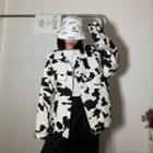 Cow Print Demin Jacket