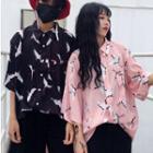 Couple Matching 3/4-sleeve Patterned Shirt