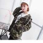 Zipper Loose-fit Camouflage Light Jacket