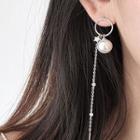 925 Sterling Silver Faux Pearl Threader Earring As Shown In Figure - One Size