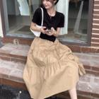 Short-sleeve T-shirt / Midi A-line Dress
