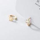 Crown Rhinestone Sterling Silver Hoop Earring