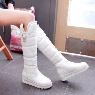 Buckle Detail Platform Knee-high Boots