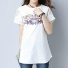 Butterfly Print Lace Trim Short Sleeve T-shirt
