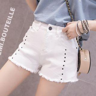 Denim Fitted Shorts