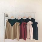 Mock Two-piece Off-shoulder Long-sleeve Top