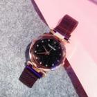Rhinestone Geometric Round Bracelet Watch