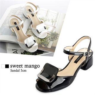 Metallic-detail Ankle-strap Sandals