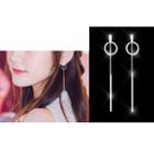 Rhinestone Metal Fringe Dangle Earring 1 Pair - As Shown In Figure - One Size
