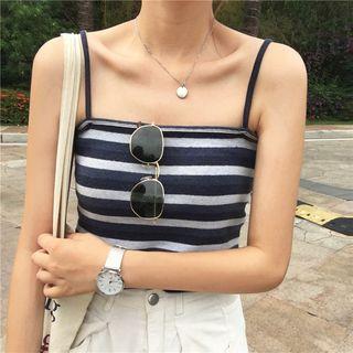 Striped Camisole Top / Plain Straight Cut Pants