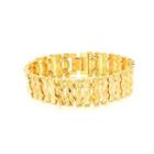 Fashion Domineering Plated Gold Wide Geometric Bracelet Golden - One Size