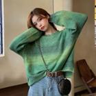 Knit Crewneck Long-sleeve Sweater