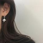 Non-matching Alloy Heart & Lightning Cloud Dangle Earring 1 Pair - 925 Silver - Non-matching - Heart - As Shown In Figure - One Size