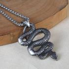 Stainless Steel Snake Pendant Necklace