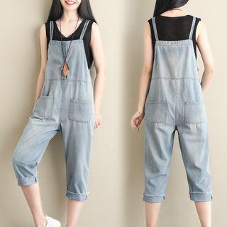Washed Capri Dungaree