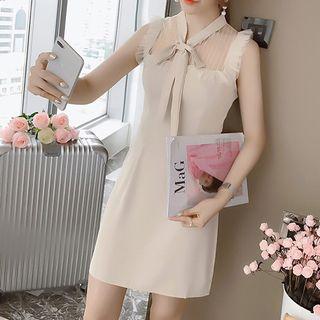 Sleeveless Frill-trim Mini A-line Dress
