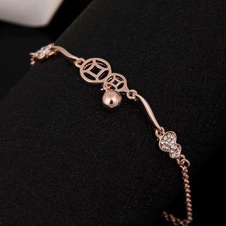 Rhinestone Calabash Coin Bracelet