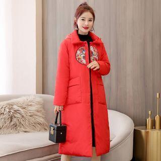 Printed Padded Long Coat