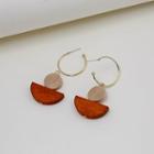 Geometric Wooden Dangle Earring 1 Pair - E4172 - Coffee & Brown - One Size