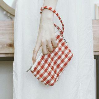 Plaid Zip Pouch As Shown In Figure - One Size