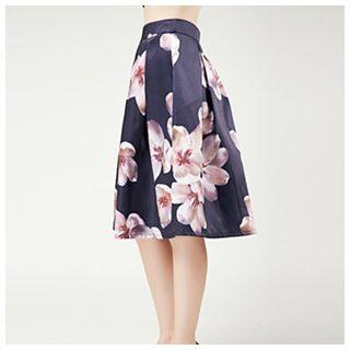 Floral A-line Midi Dress