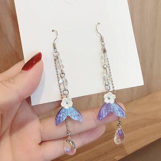 Alloy Faux Crystal Flower Dangle Earring 1 Pair - Hook Earring - One Size