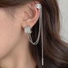 Rhinestone Chain Ear Cuff 1pc - Silver - One Size