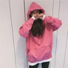 Mock Two-piece Slit Hoodie