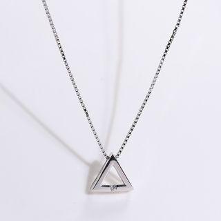 925 Sterling Silver Triangle Pendant Necklace 925 Sterling Silver - As Shown In Figure - One Size