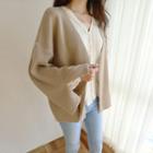 V-neck Slit-sleeve Cardigan