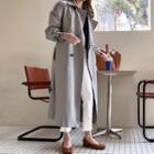 Double Breasted Plain Long Trench Coat