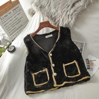 V-neck Chenille Vest