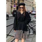 V-neck Oversize Sweater & Sash