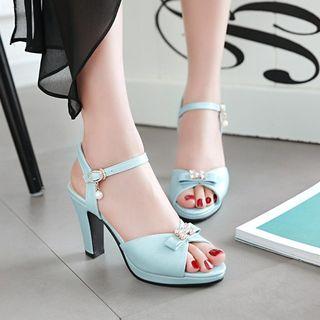 Peep-toe Chunky-heel Ankle Strap Sandals