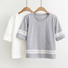 Short-sleeve Perforated Panel T-shirt