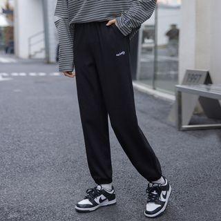 Lettering Straight Leg Jogger Sweatpants