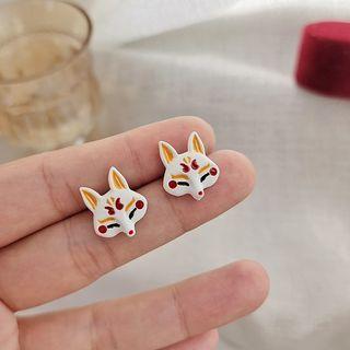 Sterling Silver Fox Stud Earring / Clip-on Earring