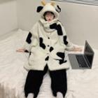 Milk Cow Hooded Fleece Sleep Jacket / Lounge Pants / Sleep Dress / Set