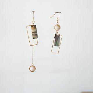Rectangular Shell Non-matching Earring
