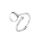 925 Sterling Silver Simple Fashion Geometric Adjustable Open Ring Silver - One Size