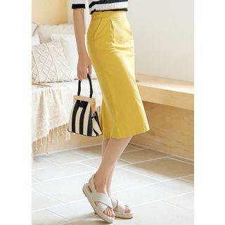 Flap-detail H-line Midi Skirt