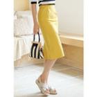 Flap-detail H-line Midi Skirt
